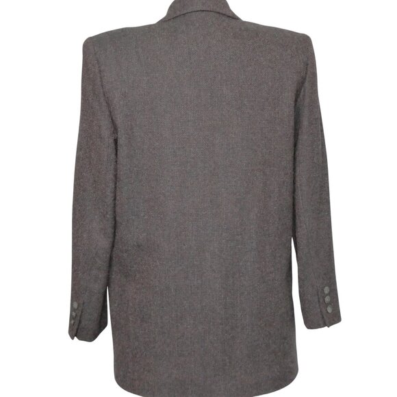 Vintage Ports International Pure New Wool Grey/ Burgundy Tweed Blazer Size S - Picture 2 of 12